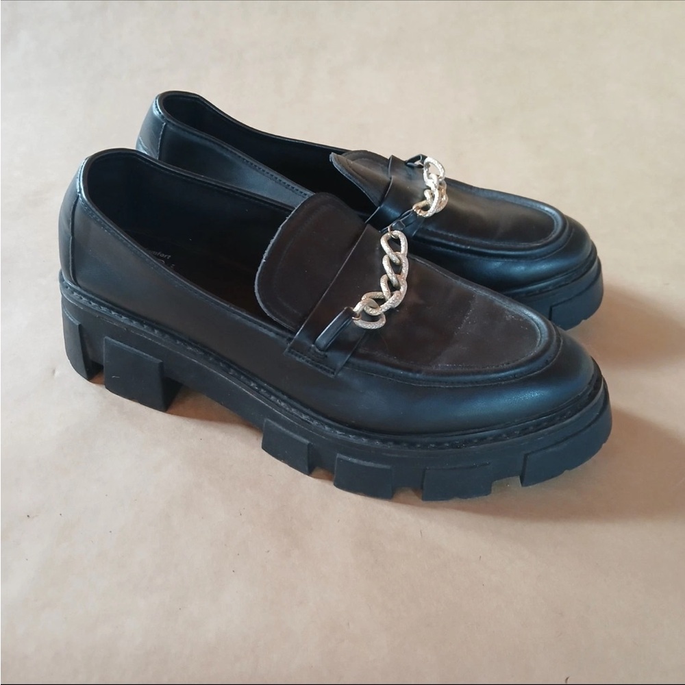 No Boundaries Lug Loafers Womens 11 Chunky Platform Y2K Goth Grunge Chain Shoes